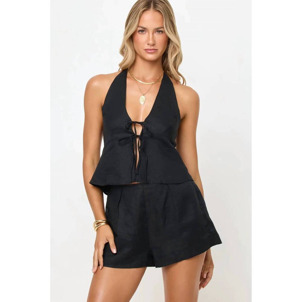 NEW L*SPACE april top and lia short set in black